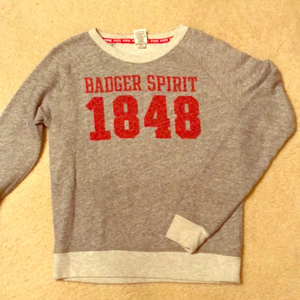 PINK Wisconsin badgers crew neck